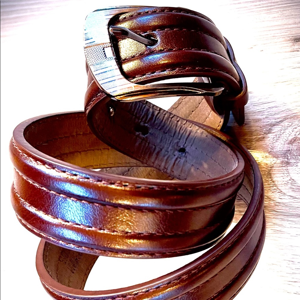 Men’s Fine Full Grain Leather Belt w/sueded liner & Solid Polished Metal Buckle